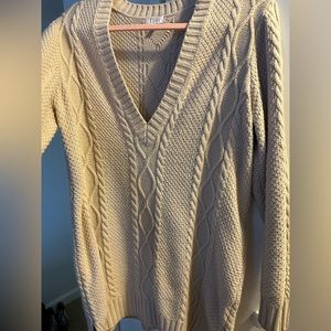 Beige Cable Knit Sweater